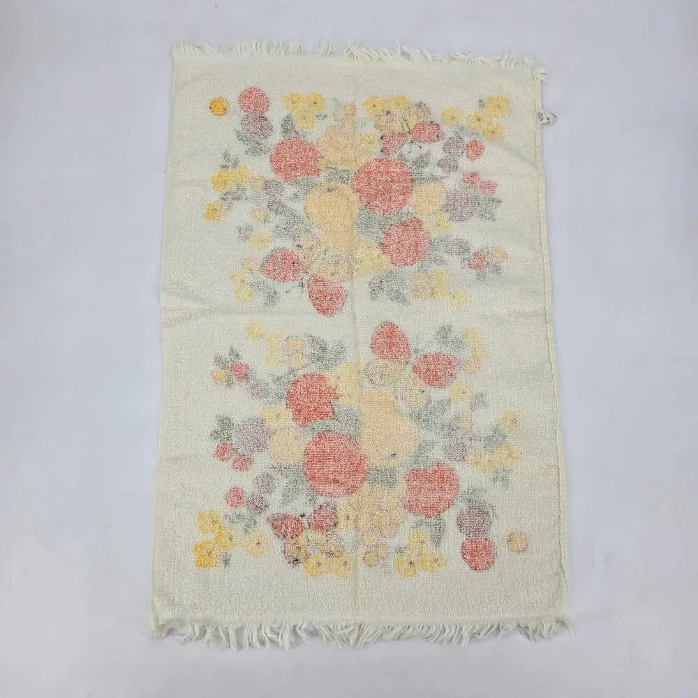 Vintage Fruit & Butterfly Hand Towel 70s Harvest Kitsch Floral Cottagecore Retro